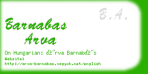 barnabas arva business card